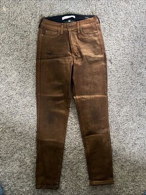 Ella Moss Metallic Brown Skinny Jeans
